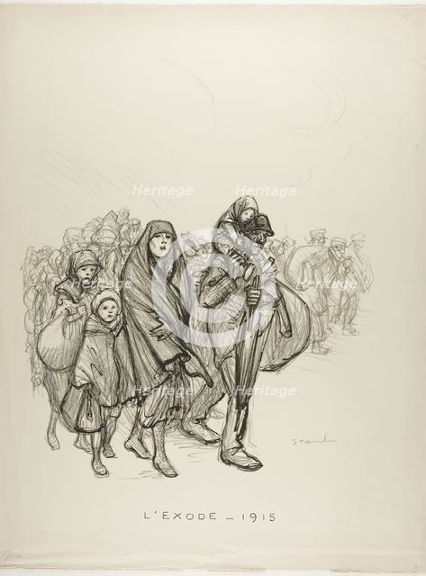 Exodus — 1915, 1915. Creator: Theophile Alexandre Steinlen.