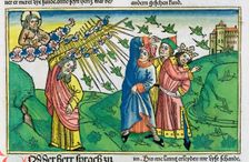 Exodus 10:1-20: the plague of the locusts, one of The Seven Plagues of Egypt. Creator: Unknown
