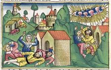 Exodus 11:1-10: the death of the firstborn sons, one of The Seven Plagues of Egypt. Creator: Unknown