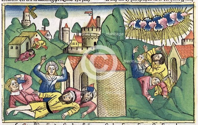 Exodus 11:1-10: the death of the firstborn sons, one of The Seven Plagues of Egypt. Creator: Unknown.
