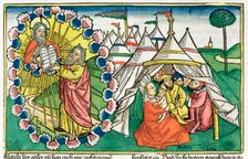 Exodus 20:1-5: Moses receiving the Ten Commandments. Creator: Unknown