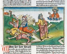 Exodus 9:8-12: Moses and the plague of boils, one of the Seven Plagues of Egypt. Creator: Unknown
