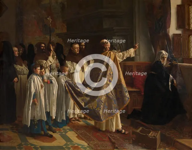 Exorcism of Joanna of Castile, 1876. Creator: Willem Geets.