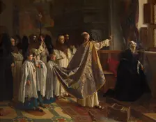 Exorcism of Joanna of Castile, 1876. Creator: Willem Geets