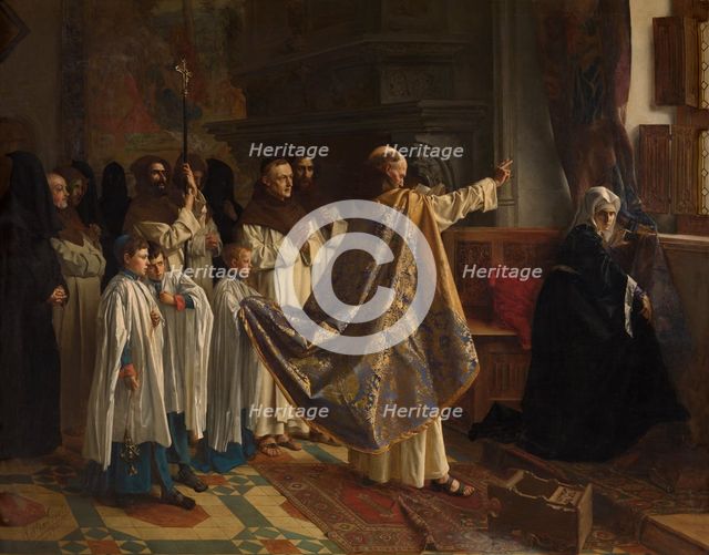 Exorcism of Joanna of Castile, 1876. Creator: Willem Geets.