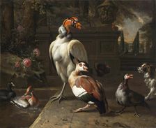 Exotic Birds in a Park, 1702. Creator: Weenix, Jan, the Younger (1642-1719)