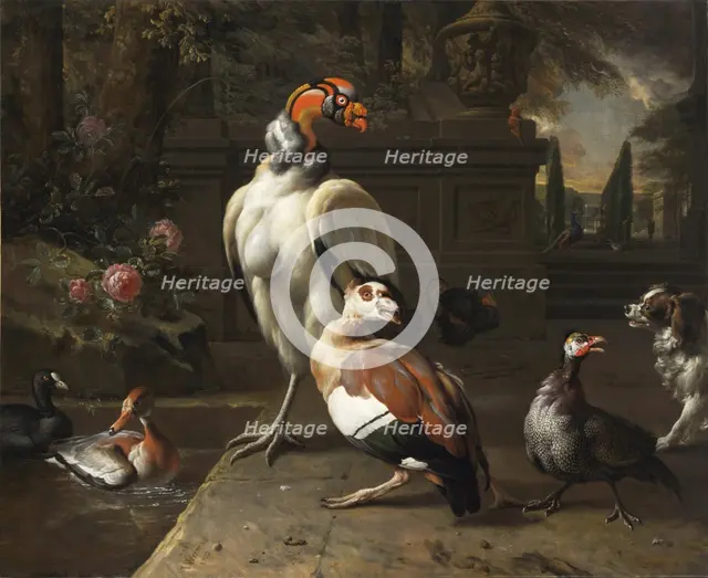 Exotic Birds in a Park, 1702. Creator: Weenix, Jan, the Younger (1642-1719).