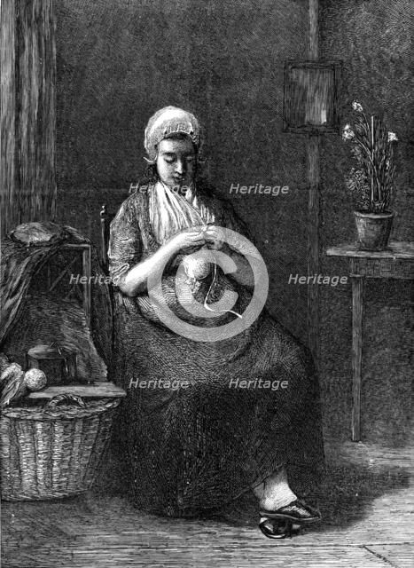 "Expectation" by J. Israels, in the Royal Academy Exhibition, 1874. Creator: Unknown.