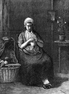 "Expectation" by J. Israels, in the Royal Academy Exhibition, 1874. Creator: Unknown