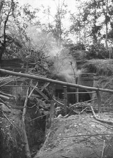 'Expedient Macabre; Un four crematoire improvise par les Allemands entre Foucaucourt et Estrees. Creator: Unknown