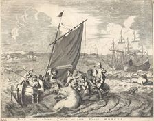 Expedition to Novaya Zemlya; Walrus hunt in Magdalenefjorden (Norway), 1680. Creator: Jan Luyken