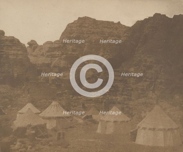 Expedition Camp, Petra, 1852. Creator: Attributed to Leavitt Hunt.
