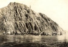 Expedition caravan in the Akkem River valley, 1895. Creator: Vasilii Vasilevich Sapozhnikov