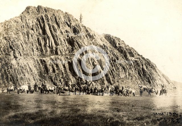 Expedition caravan in the Akkem River valley, 1895. Creator: Vasilii Vasilevich Sapozhnikov.