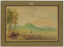 Expedition Encamped on a Texas Prairie. April 1686, 1847/1848. Creator: George Catlin