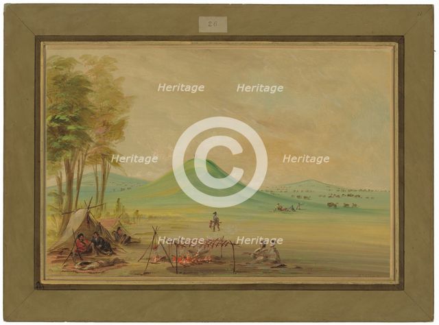 Expedition Encamped on a Texas Prairie. April 1686, 1847/1848. Creator: George Catlin.
