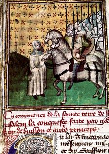 Expedition of Godfrey of Bouillon (1061-1100) to the Holy Land, Miniature in From the creation o…