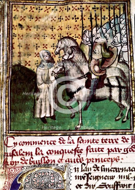 Expedition of Godfrey of Bouillon (1061-1100) to the Holy Land, Miniature in 'From the creation o…