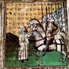 Expedition of Godfrey of Bouillon (1061-1100) to the Holy Land, detail of a miniature in From th…