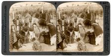 Experts purchasing silk cocoons, for export to France, Antioch, Syria, 1900s.Artist: Underwood & Underwood
