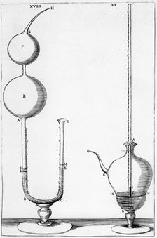 Experimental barometers used by the Accademia dell Cimento, Florence, Italy, 1691. Creator: Unknown
