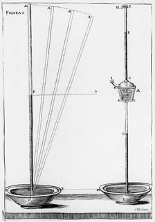 Experimental barometers used by the Accademia dell Cimento, Florence, Italy, 1691. Creator: Unknown