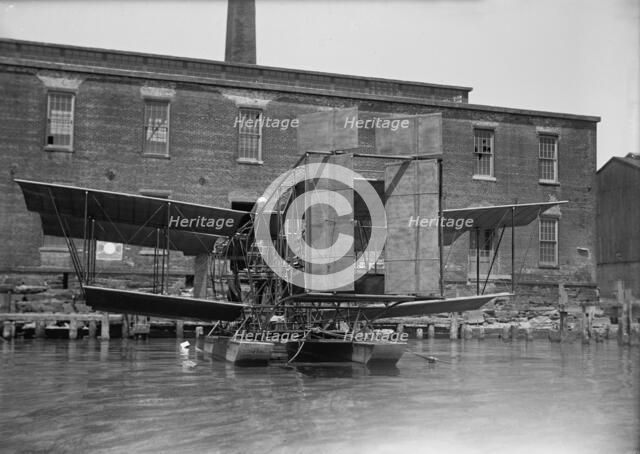 Experimental Tandem Biplane On Potomac Embodying Langley Principles, 1917. Creator: Harris & Ewing.