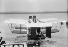 Experimental Tandem Biplane On Potomac Embodying Langley Principles, 1917. Creator: Harris & Ewing
