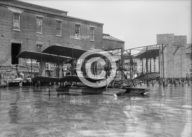 Experimental Tandem Biplane On Potomac Embodying Langley Principles, 1917. Creator: Harris & Ewing.