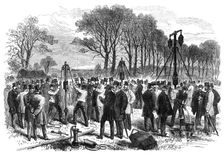 Experiments with Norton's Patent Tube-Wells, used by our army in Abyssinia, 1868. Creator: Unknown