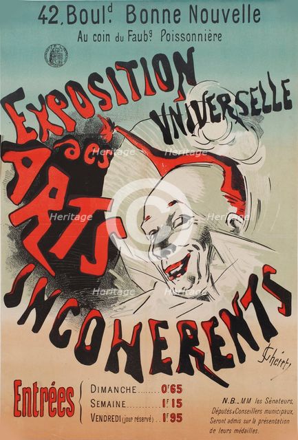 Exposition Universelle des Arts incohérents, 1889. Creator: Chéret, Jules (1836-1932).