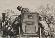 Exposition universelle: Letranger trouve toutes les facilités pour retourner à son hôtel. Creator: Honoré Daumier (French, 1808-1879)