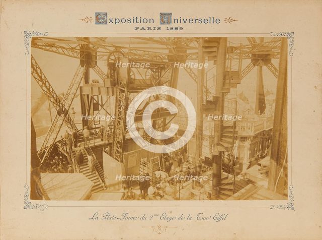 Exposition universelle, Paris 1889. La Plate Forme du 2me Etage de La Tour Eiffel, 1889. Creator: Anonymous.