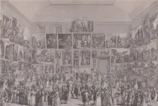 Exposition au Salon du Louvre en 1787. Creator: Pietro Antonio Martini