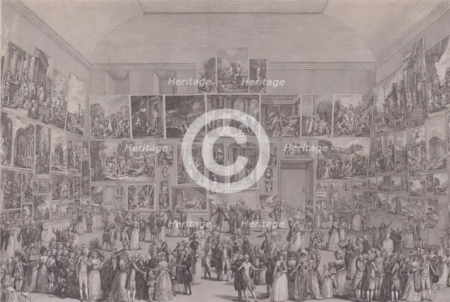 Exposition au Salon du Louvre en 1787. Creator: Pietro Antonio Martini.