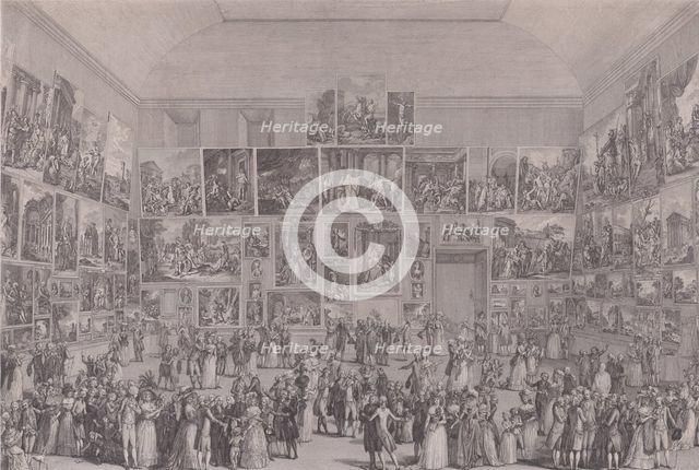 Exposition au Salon du Louvre en 1787. Creator: Pietro Antonio Martini.