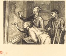Exposition de peinture de 1868 - Le dernier coup de pinceau, 1868. Creator: Etienne Carjat