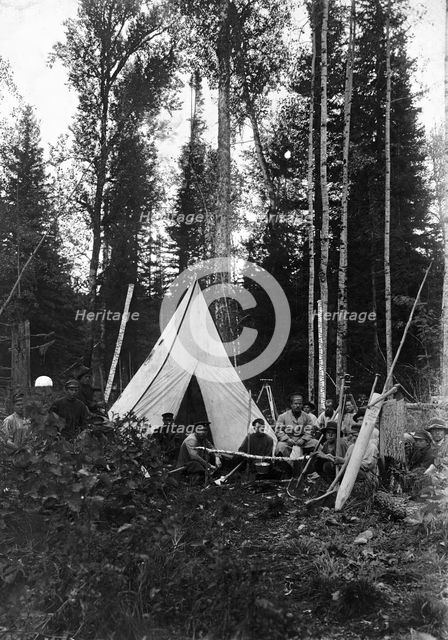 Explorer's Camp in the Taiga, 1909. Creator: Dorozhno-Stroitel'nyi Otdel.