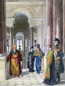 Exploring the Museum 1817. Artist: Jean-Baptiste Isabey