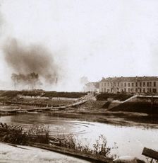 Explosion, Nieuwpoort, Flanders, Belgium, c1914-c1918