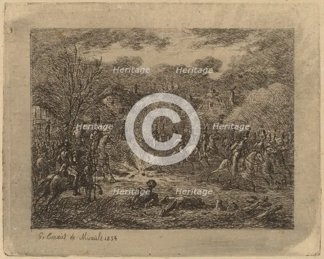 Explosion of a Grenade (L'Explosion d'une grenade), 1854. Creator: Gerhardus Emaus De Micault.