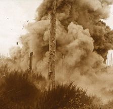 Explosion of a mine, Vosges, eastern France, c1914-c1918