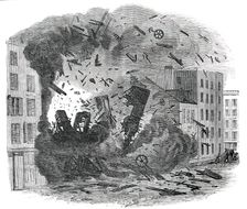 Explosion of a Steam-Boiler in Hague-Street, New York, 1850. Creator: Unknown