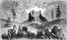 Explosion of Fort Prasto at Bomarsund 1854. Creator: Unknown