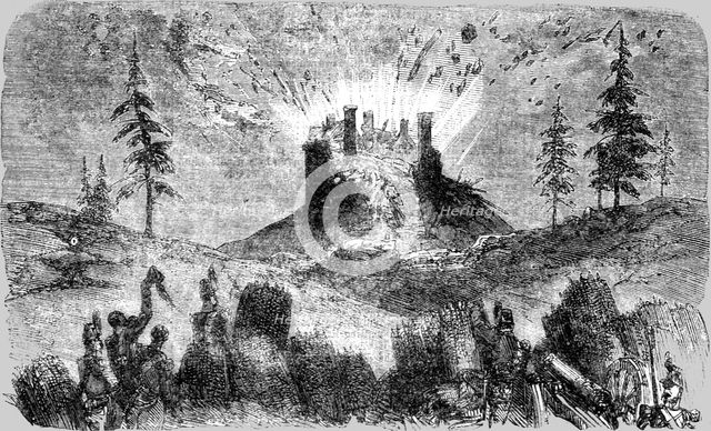'Explosion of Fort Prasto at Bomarsund', 1854. Creator: Unknown.