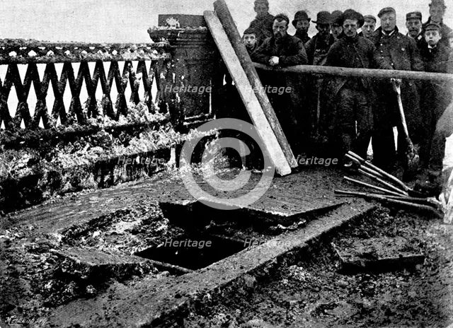 Explosion of Southwark Bridge, 1895. Creator: Robert Doyle.