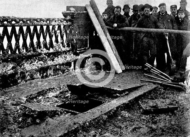 Explosion of Southwark Bridge, 1895. Creator: Robert Doyle.