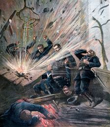 Explosion at the police station on the Rue des Bons-Enfants, Paris, 1892. Artist: Henri Meyer