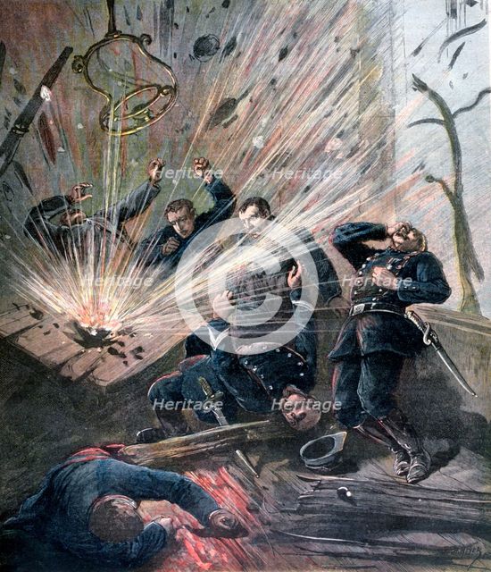 Explosion at the police station on the Rue des Bons-Enfants, Paris, 1892. Artist: Henri Meyer