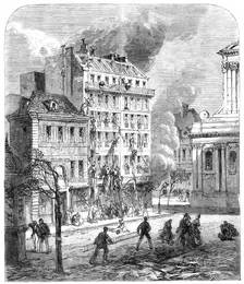 Explosion in the Place de la Sorbonne, Paris, 1869. Creator: Unknown